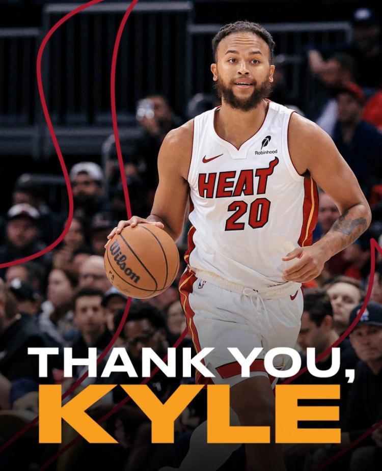 效力25场比赛！热火官方致谢李凯尔：谢谢你 SlowMo