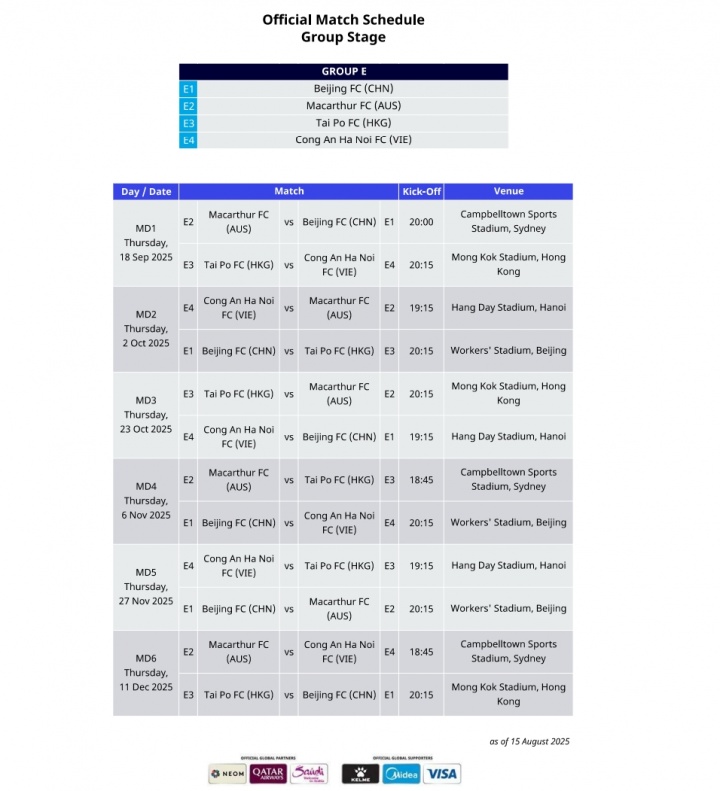 亚冠赛程调整：国安首战主客场对调，三日后迎战海港